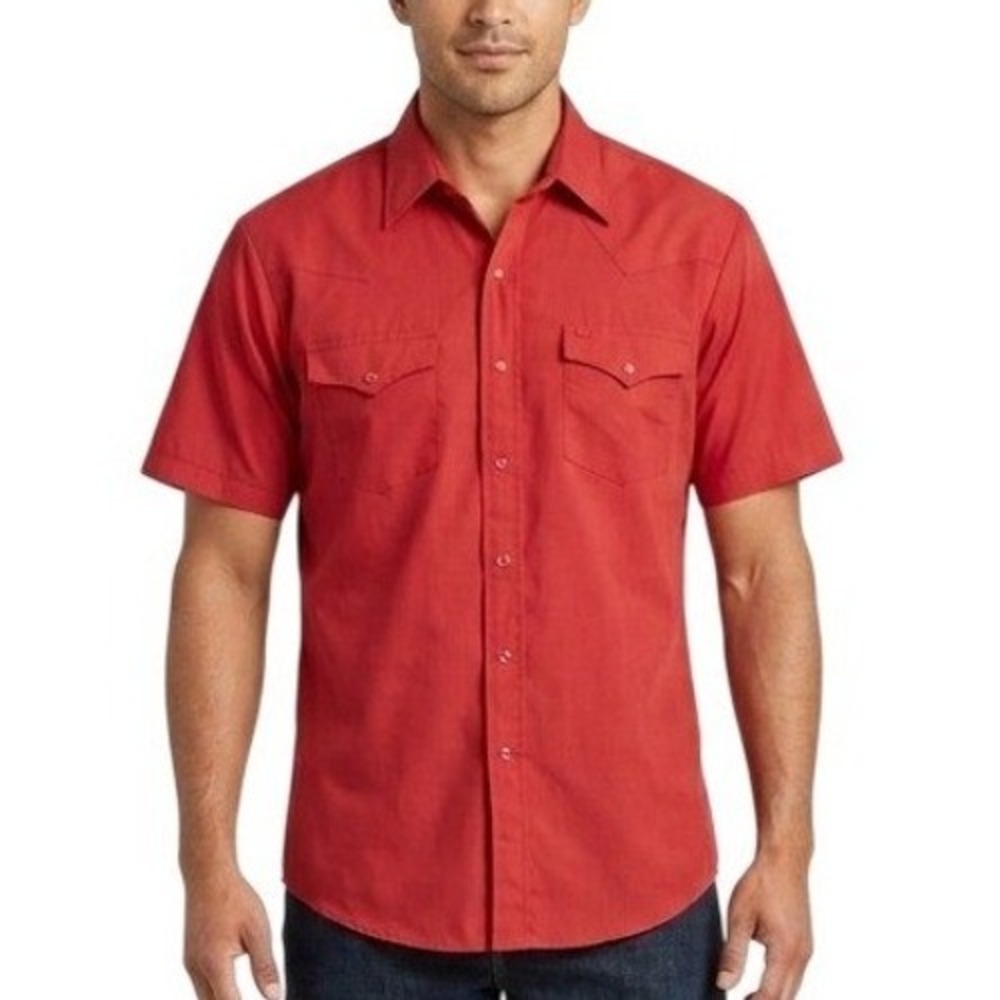 Vintage Genuine Roebucks Button Up Mens XL Western Shirt Short Sleeve Cowboy 70s
